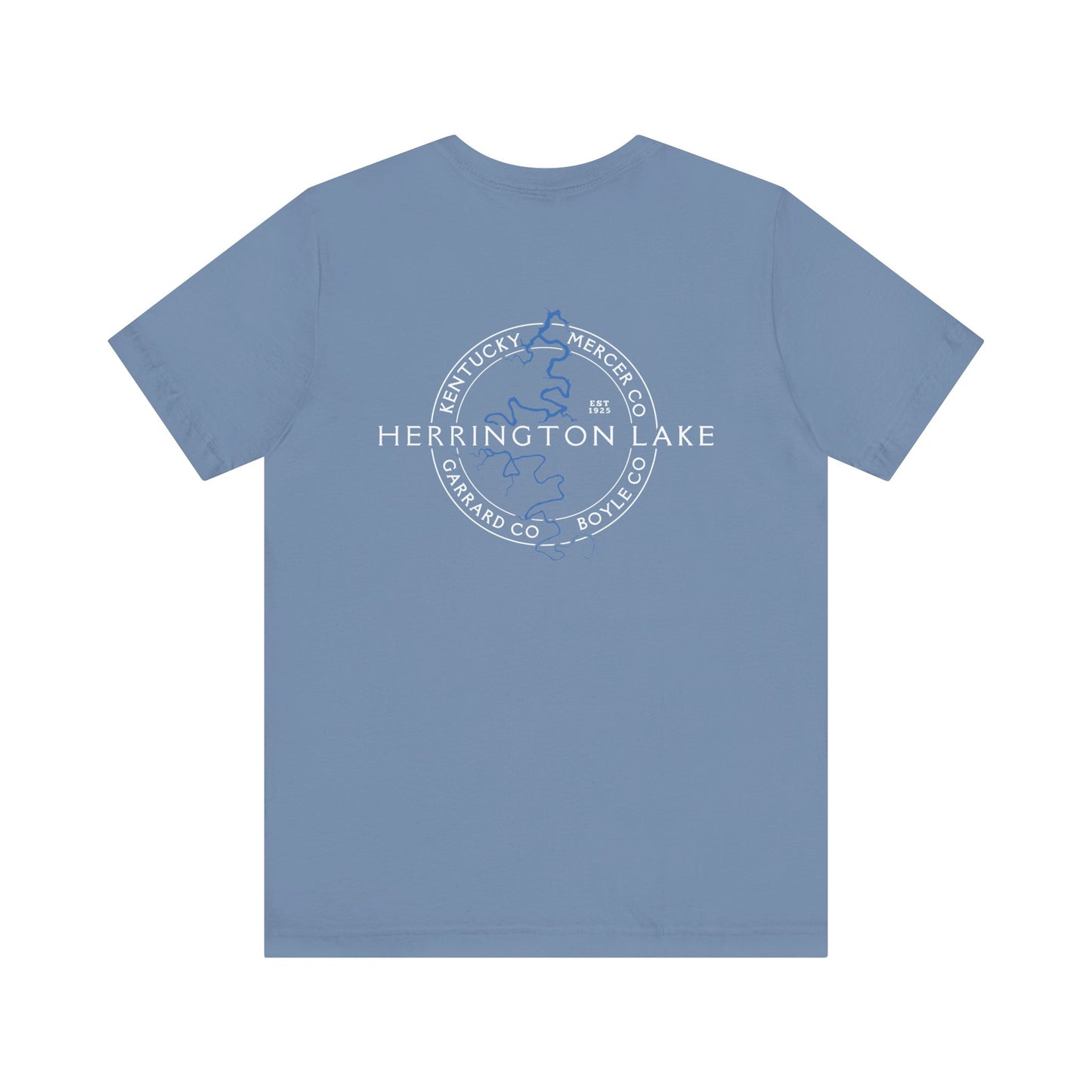 "The Classic" Herrington Lake and County Double-Sided Print Unisex Jersey Knit Cotton Short Sleeve Tee