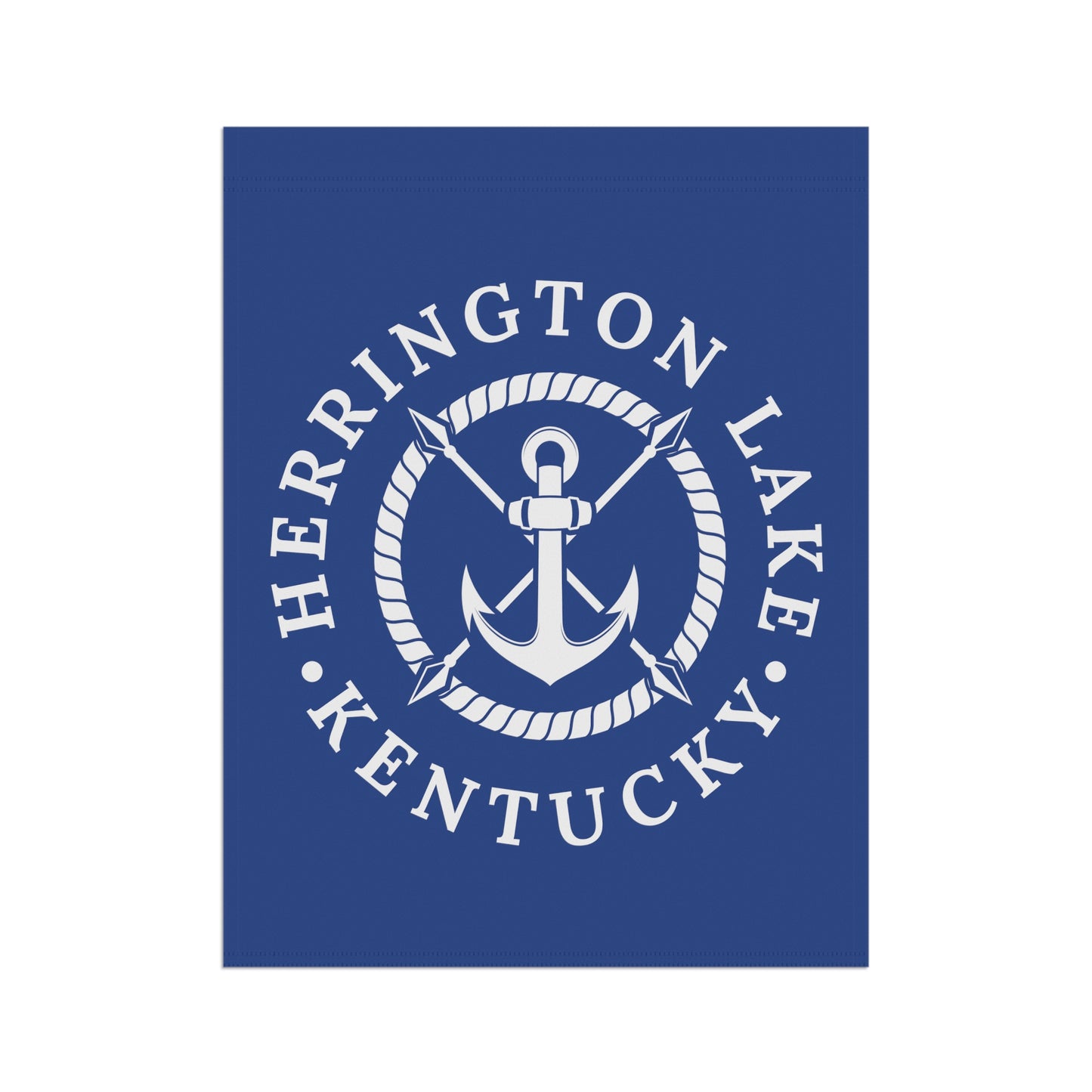 Herrington Lake White Anchor Nautical House Banner