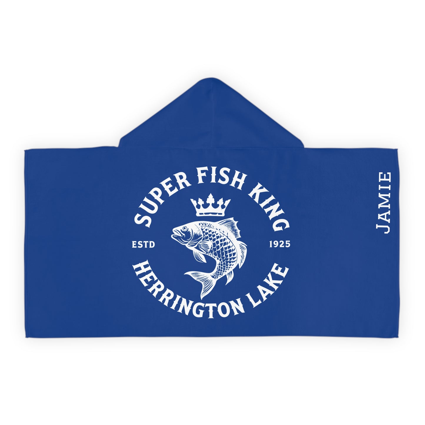 Custom Personalized Super Fish King Youth Hooded Towel