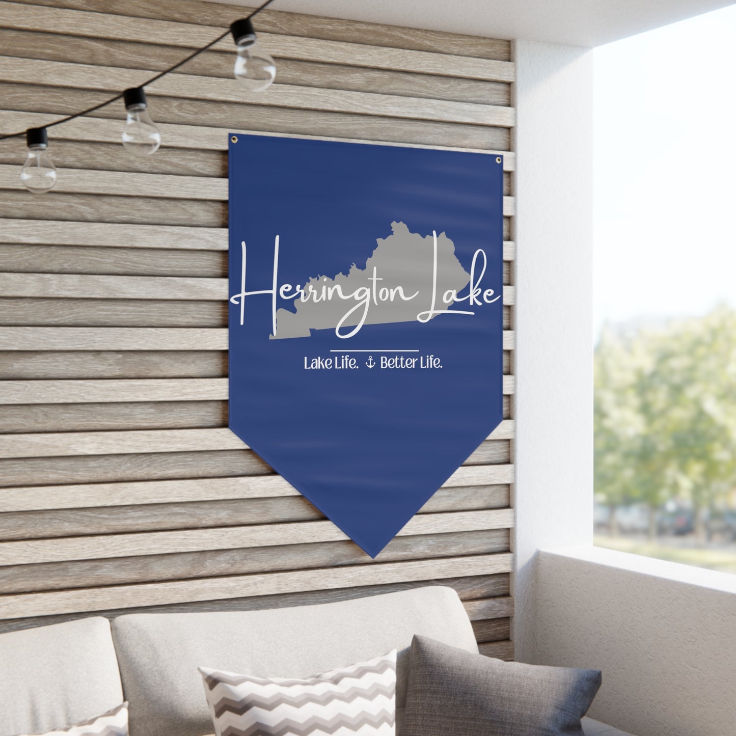 Herrington Lake Signature Collection Pennant Banner in Blue