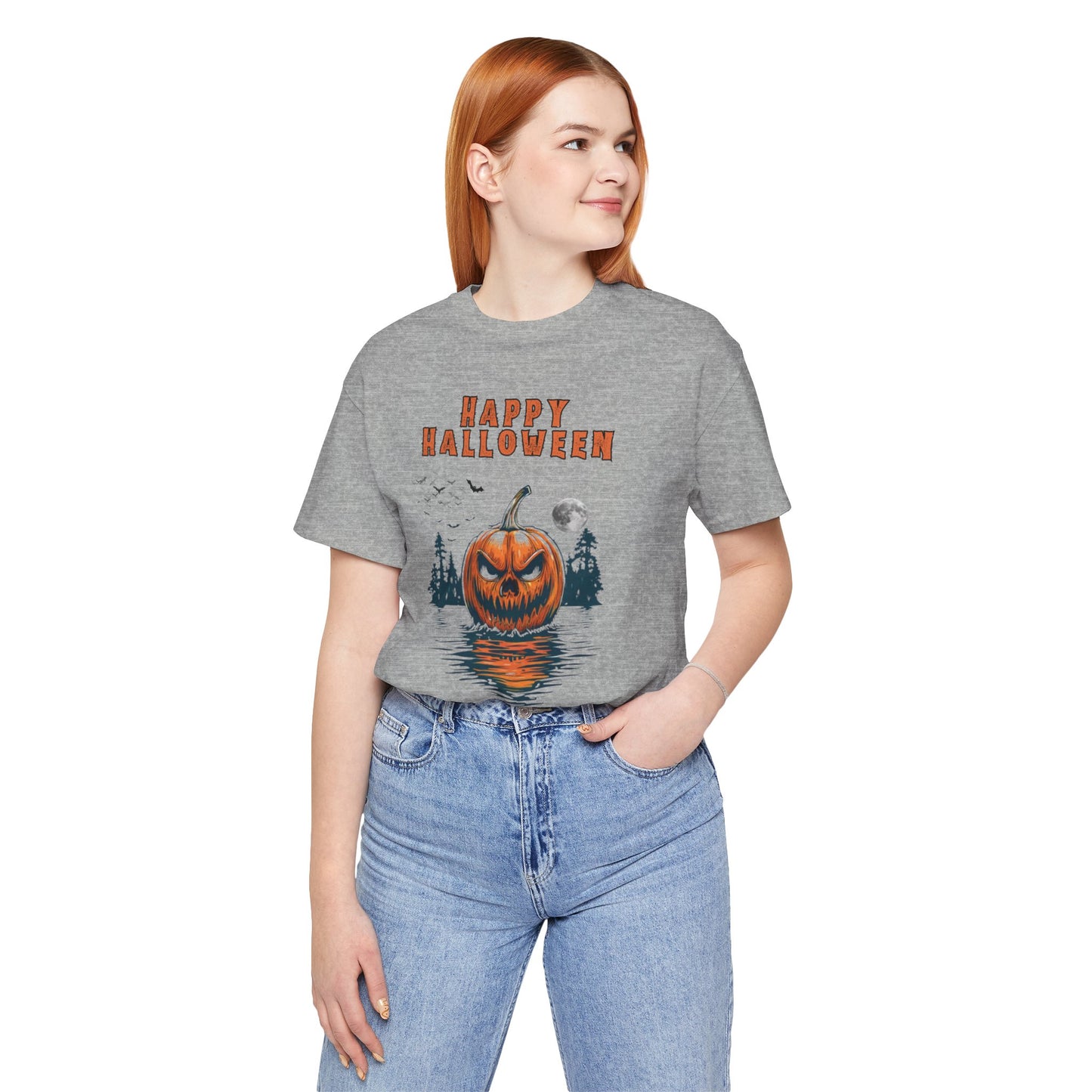 HAPPY HALLOWEEN From Herrington Unisex Jersey Knit Cotton Short Sleeve Tee