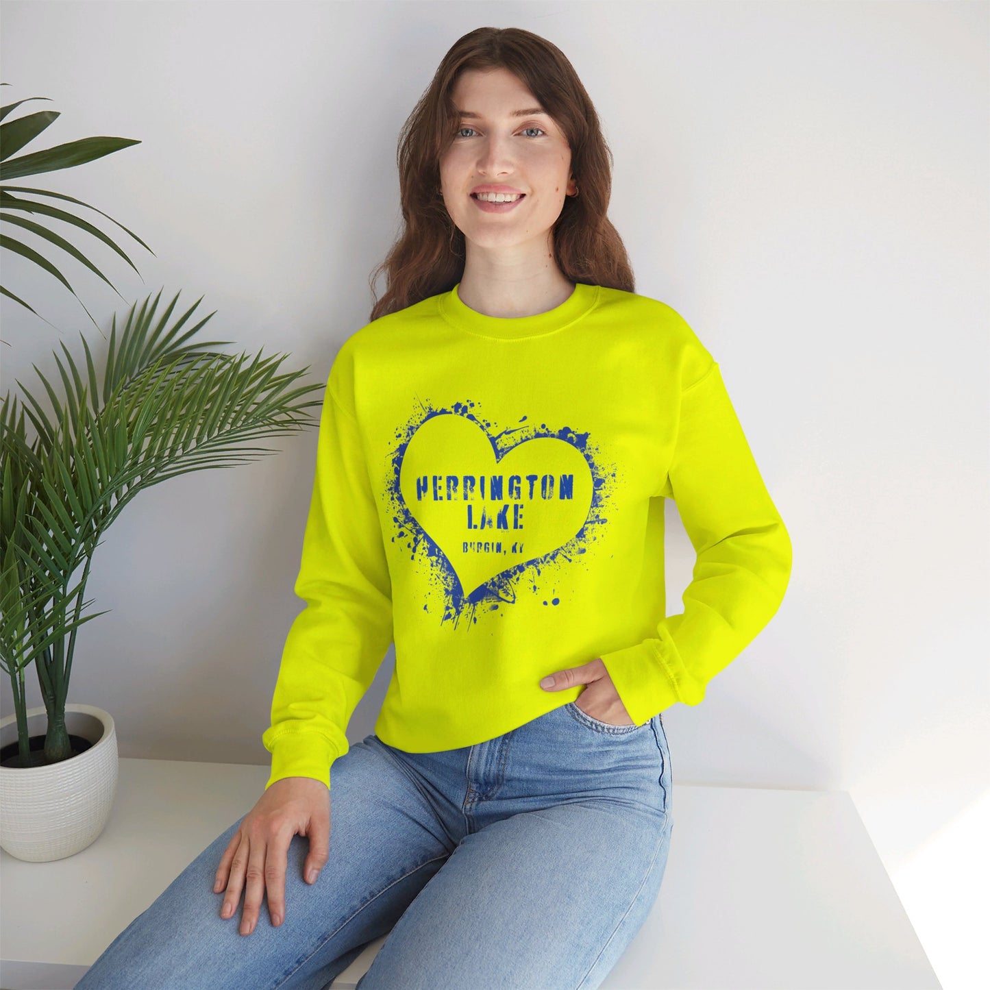 Herrington Lake Heart & Hometown Unisex Heavy Blend™ Crewneck Sweatshirt (Burgin, KY)