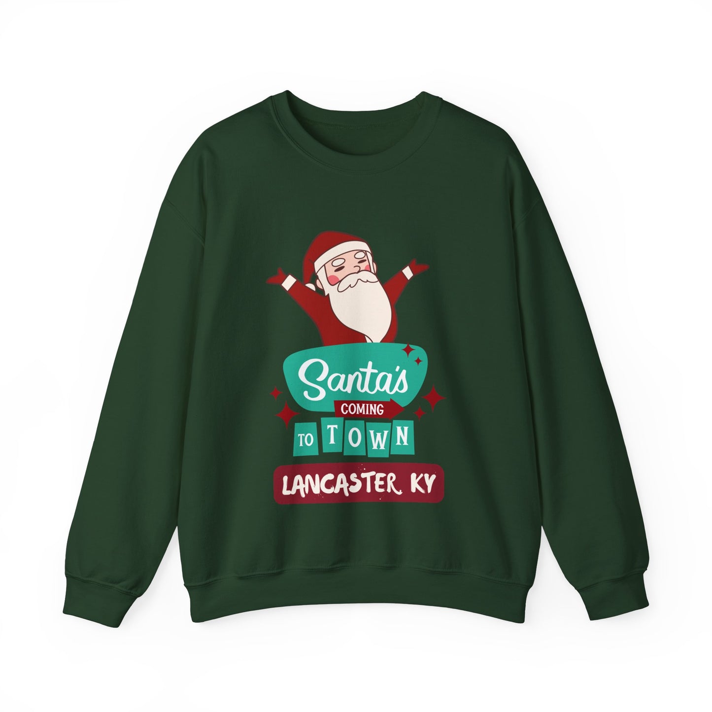 Santa is Coming to Lancaster KY Heavy Blend™ Crewneck Sweatshirt