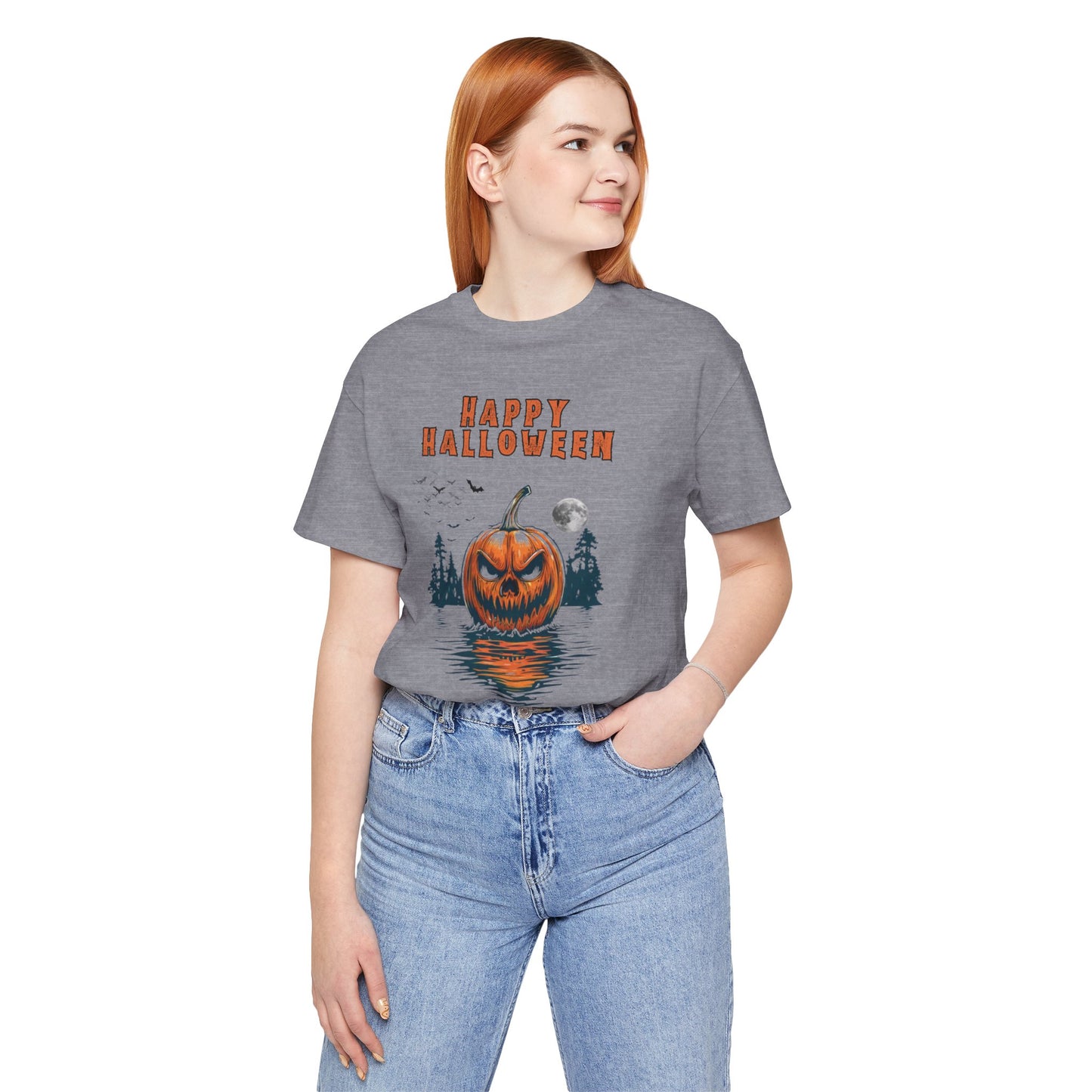 HAPPY HALLOWEEN From Herrington Unisex Jersey Knit Cotton Short Sleeve Tee