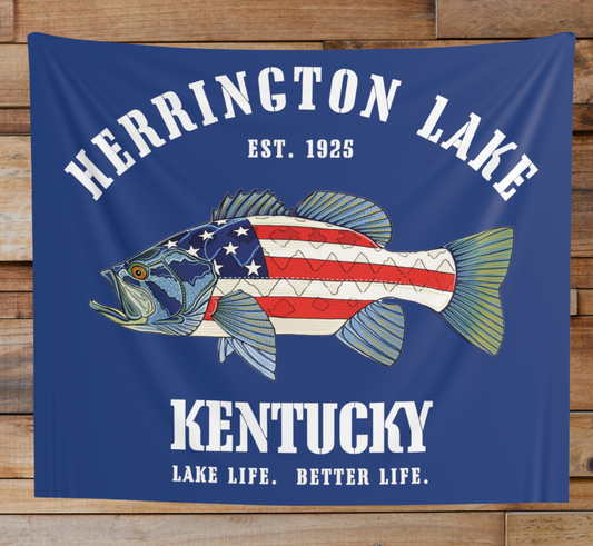 Herrington Lake Patriots All-American Angler Wall Tapestries - Blue