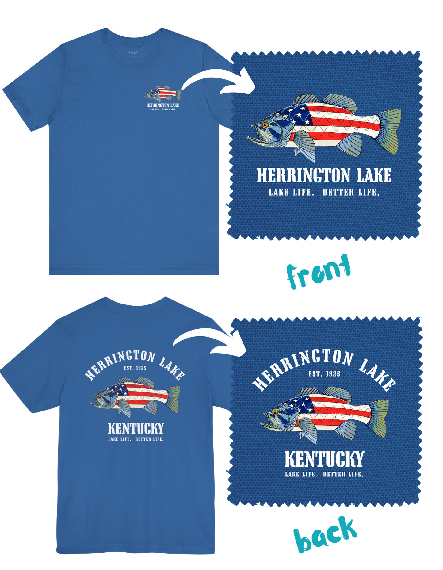 Herrington Lake Patriots All-American Angler Jersey Knit Cotton Tee