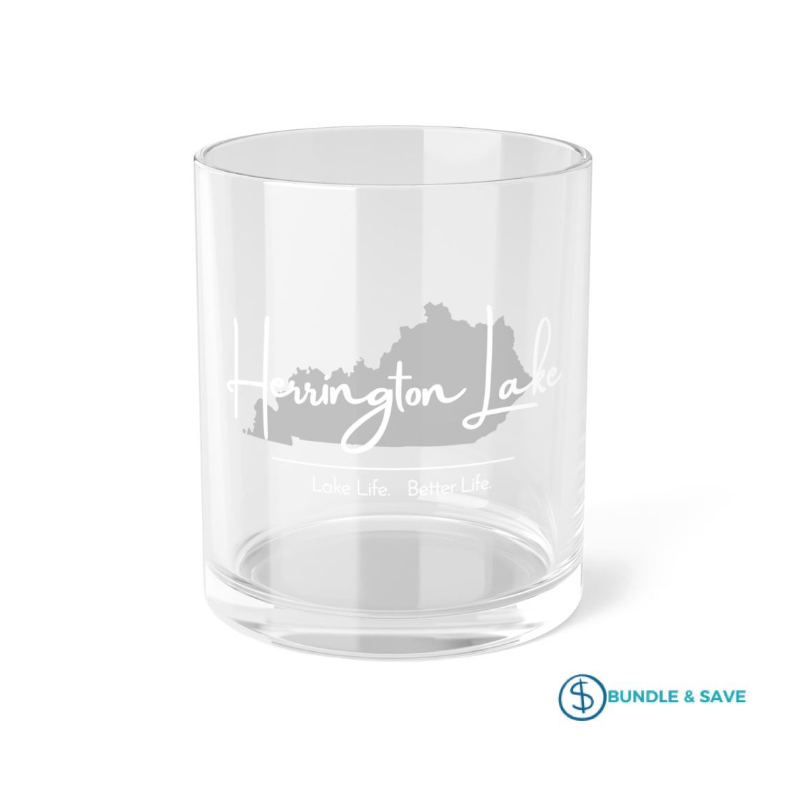 Herrington Lake Signature Collection Bar Glass, 10oz (White/Grey)