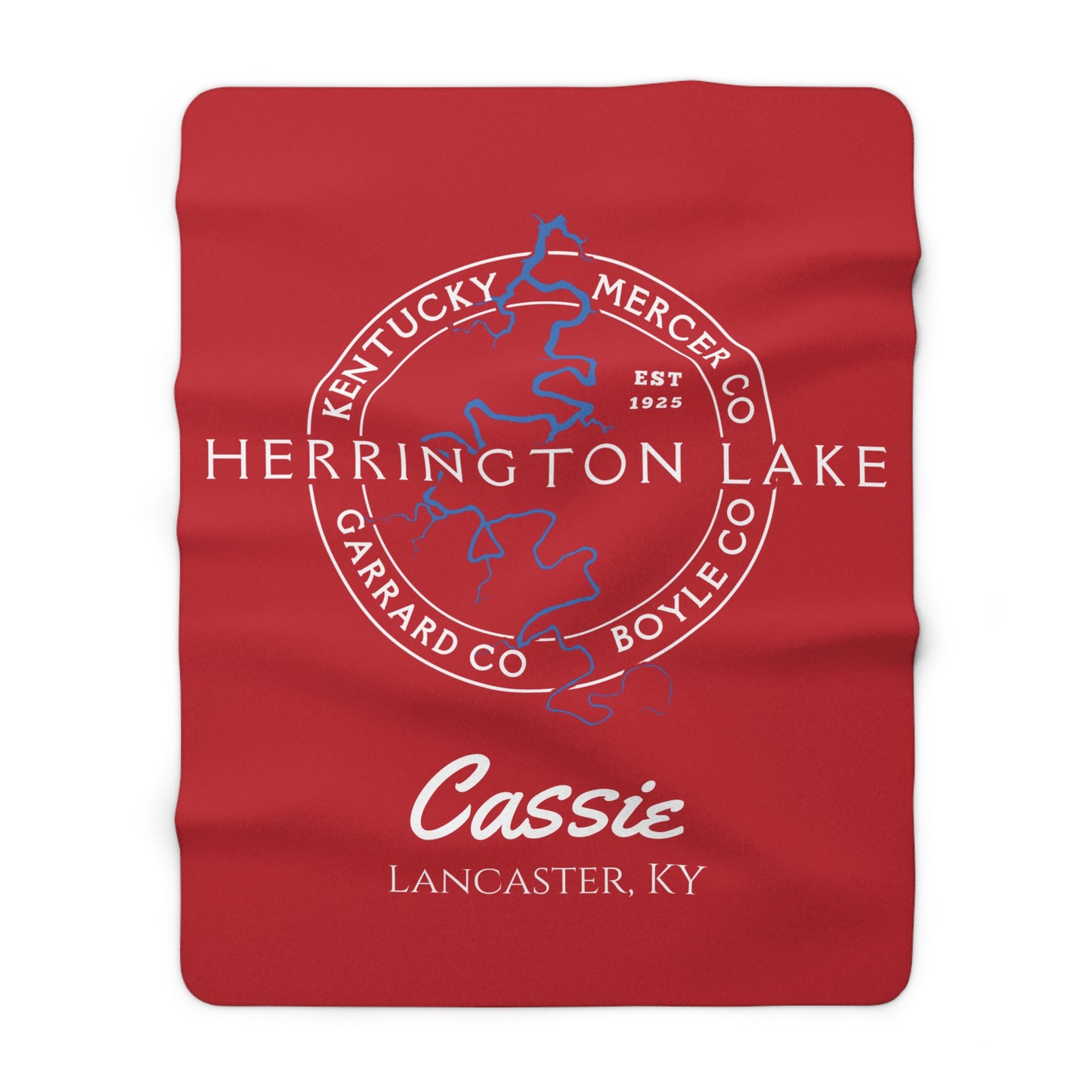 The Personalized Custom "Classic" Herrington Lake and County Sherpa Blanket