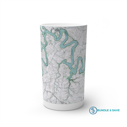 Herrington Lake 1952 USGS Topography Map Conical Coffee Mugs, 12oz (Blue/Green)