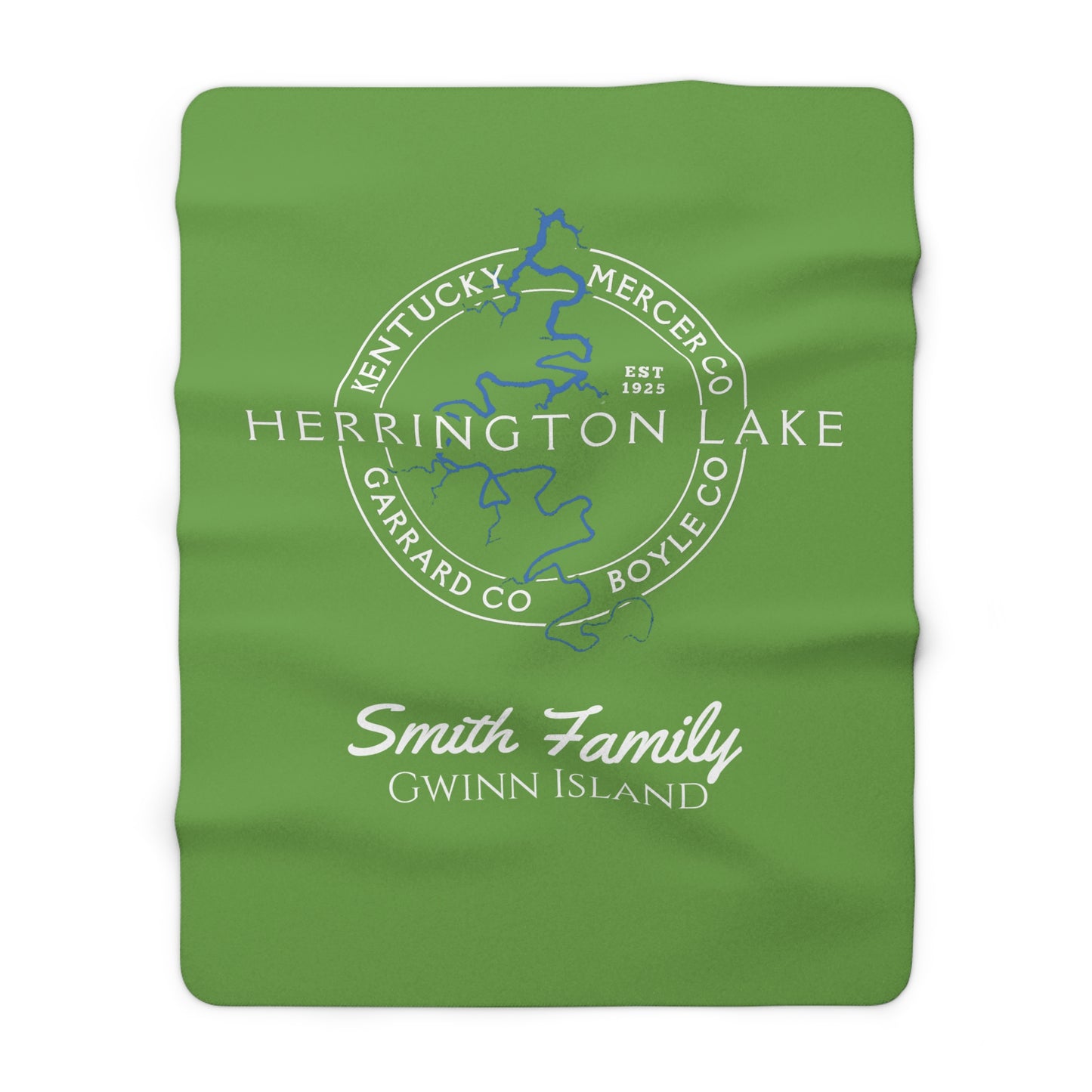 The Personalized Custom "Classic" Herrington Lake and County Sherpa Blanket