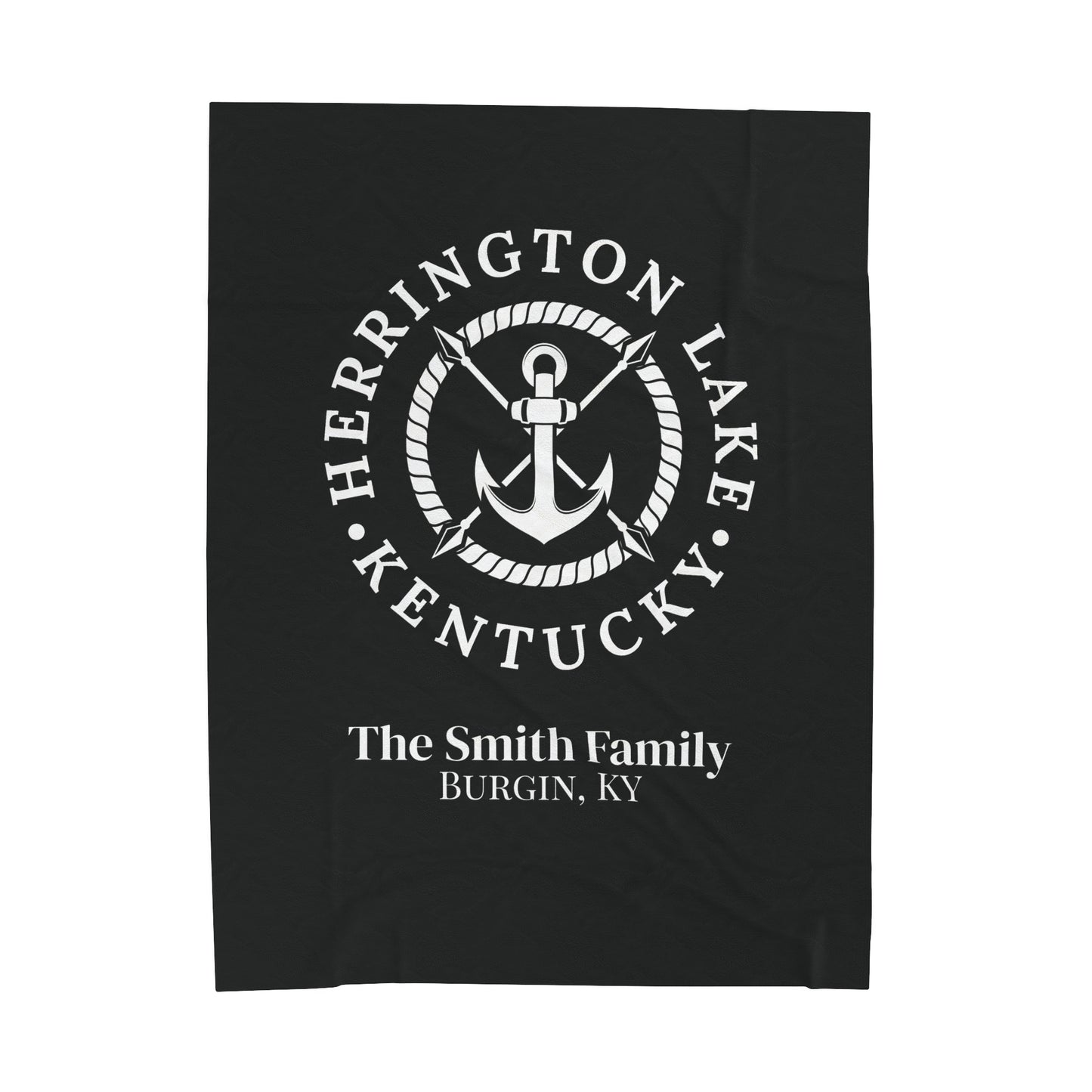 The Personalized Custom Herrington Lake Nautical Collection Plush Velveteen Blanket