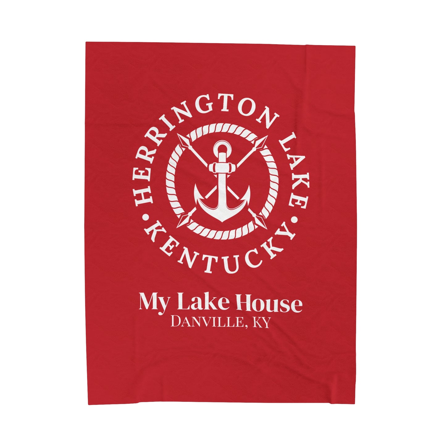 The Personalized Custom Herrington Lake Nautical Collection Plush Velveteen Blanket