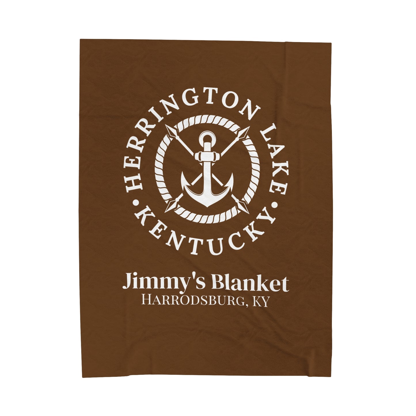 The Personalized Custom Herrington Lake Nautical Collection Plush Velveteen Blanket