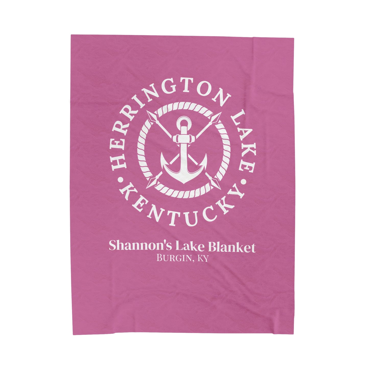 The Personalized Custom Herrington Lake Nautical Collection Plush Velveteen Blanket