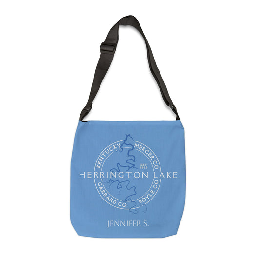 The Personalized Custom "Classic" Herrington Lake and County Adjustable Tote Bag (18" x 18")