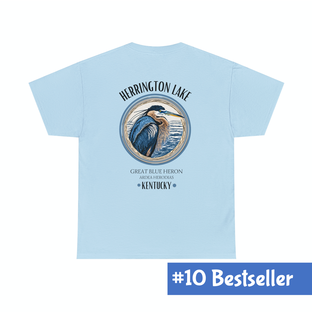 Great Blue Heron - Double-Sided Herrington Wildlife Collection Cotton Tee