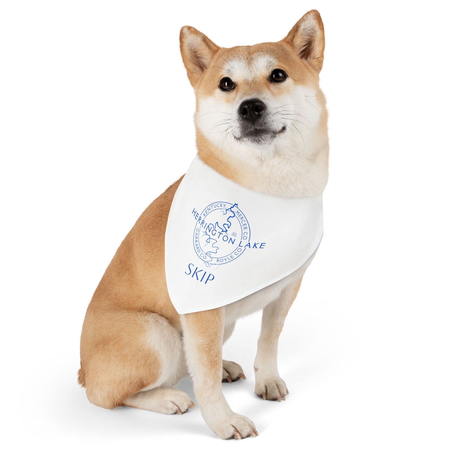 The "Classic" Personalized Custom Herrington Lake and County Pet Bandana Collar