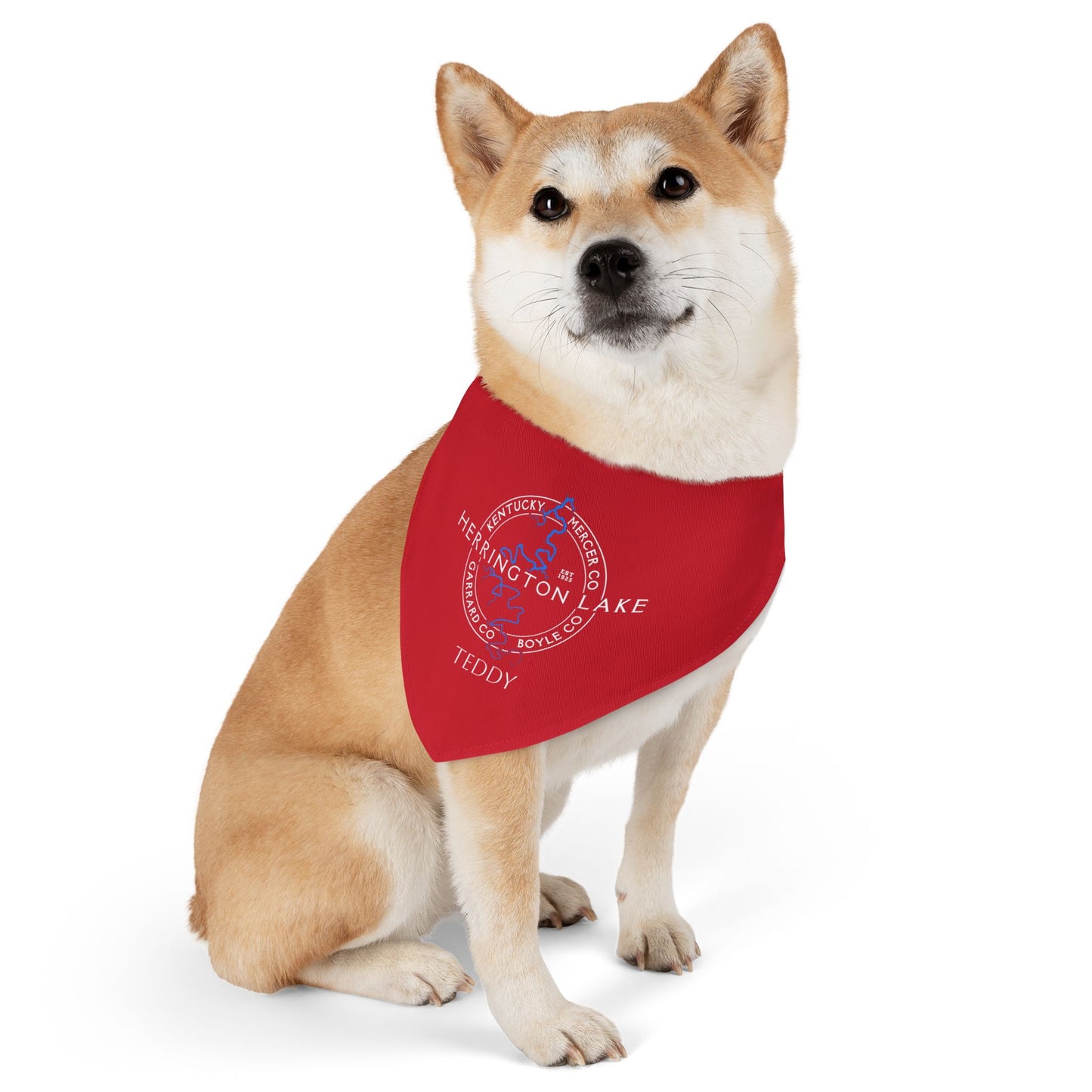 The "Classic" Personalized Custom Herrington Lake and County Pet Bandana Collar
