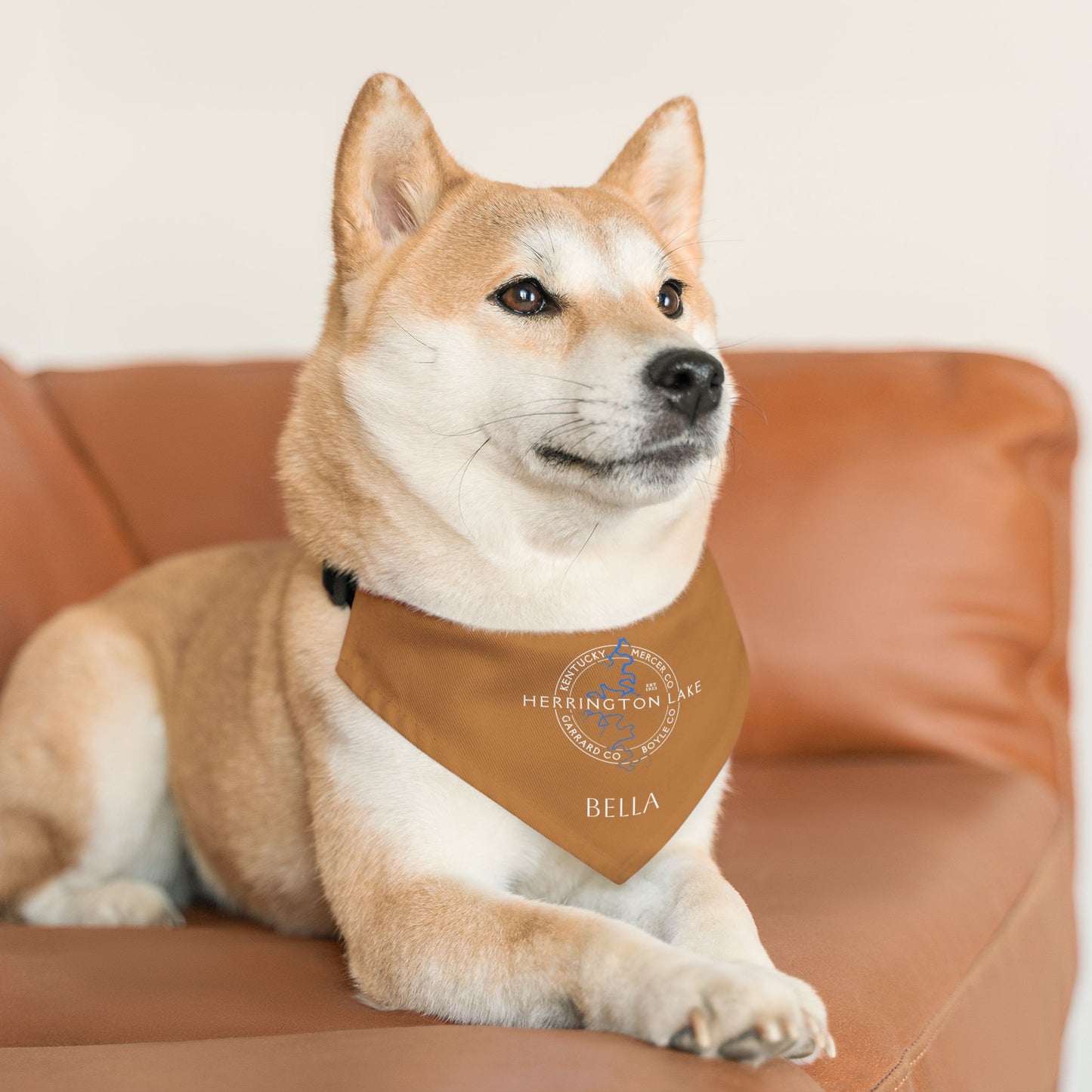 The "Classic" Personalized Custom Herrington Lake and County Pet Bandana Collar