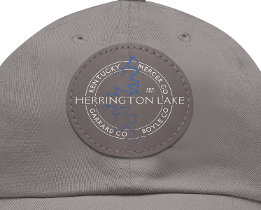 The "Classic" Herrington Lake and County Dad Hat with Leather Patch (Round)