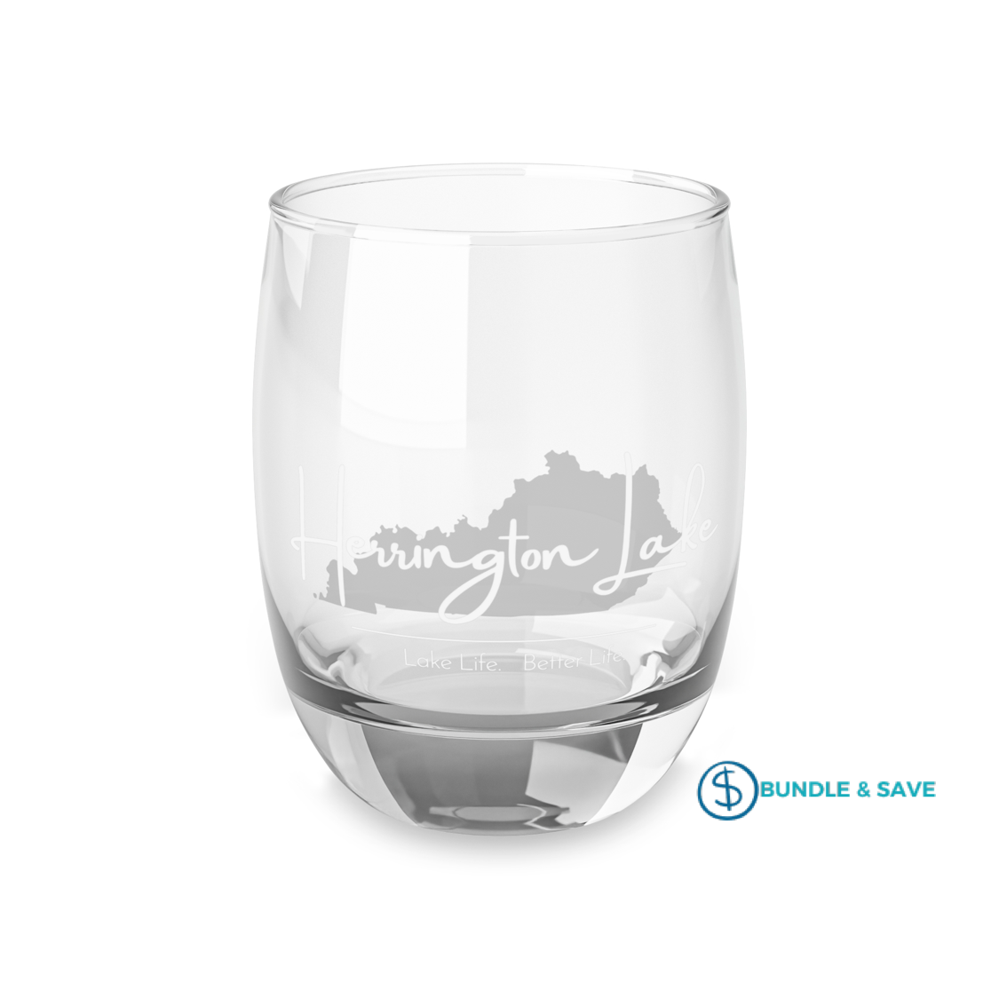 Herrington Lake Signature Whiskey Glass, 6oz (White/Grey)