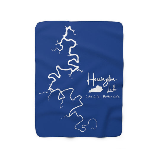 Herrington Lake Life Better Life Sherpa Fleece Blanket (Blue)