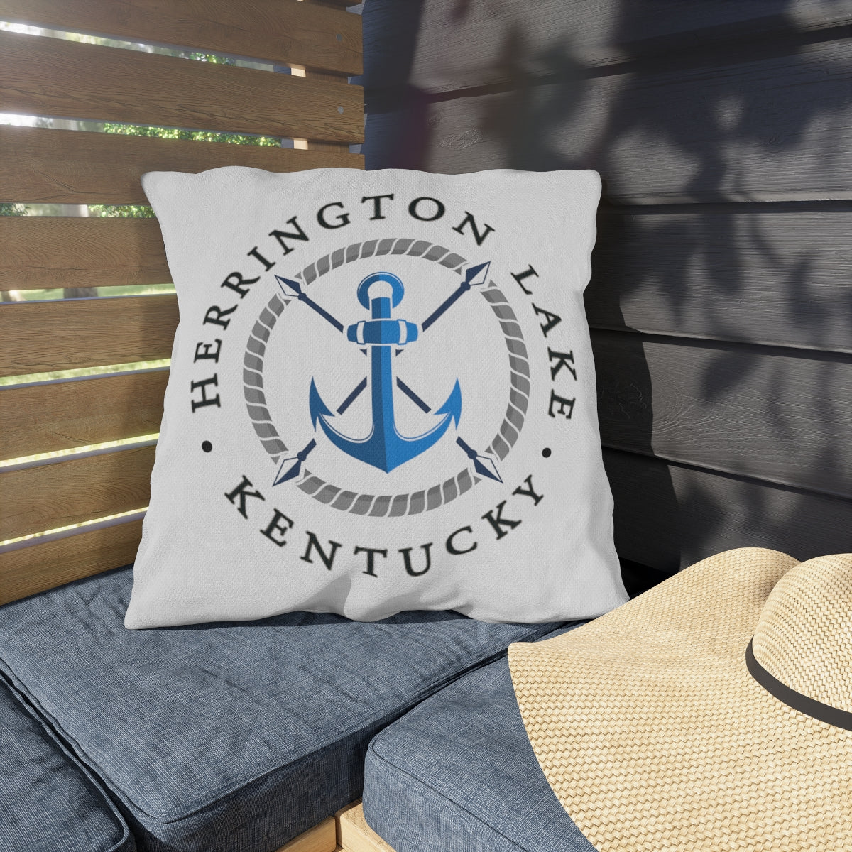 Herrington Lake Anchor Outdoor Pillows in White