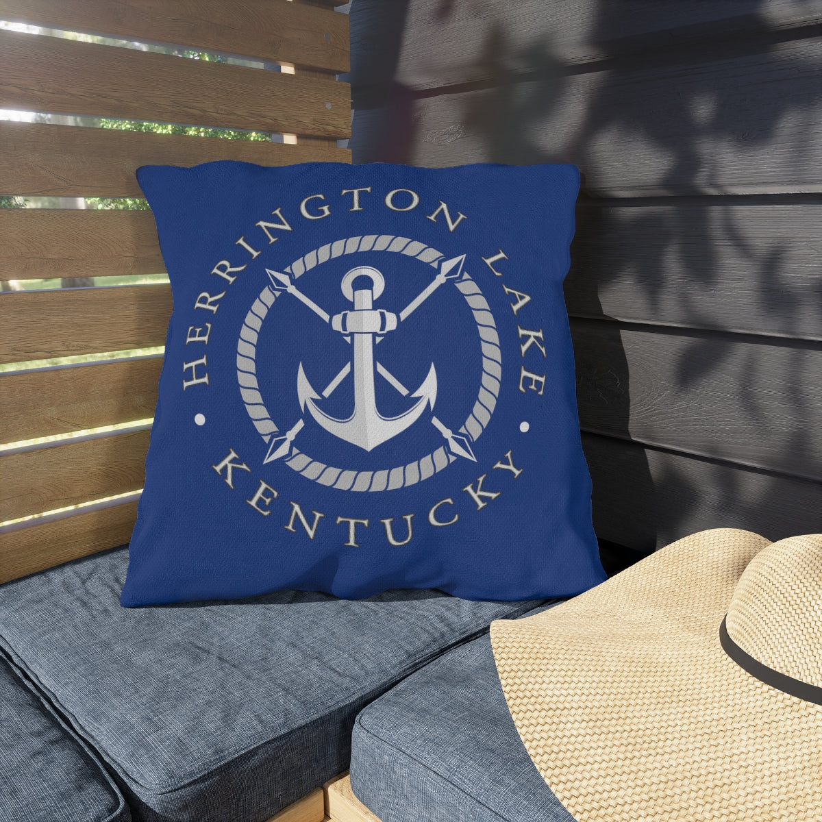 Herrington Lake Anchor Outdoor Pillows in Blue